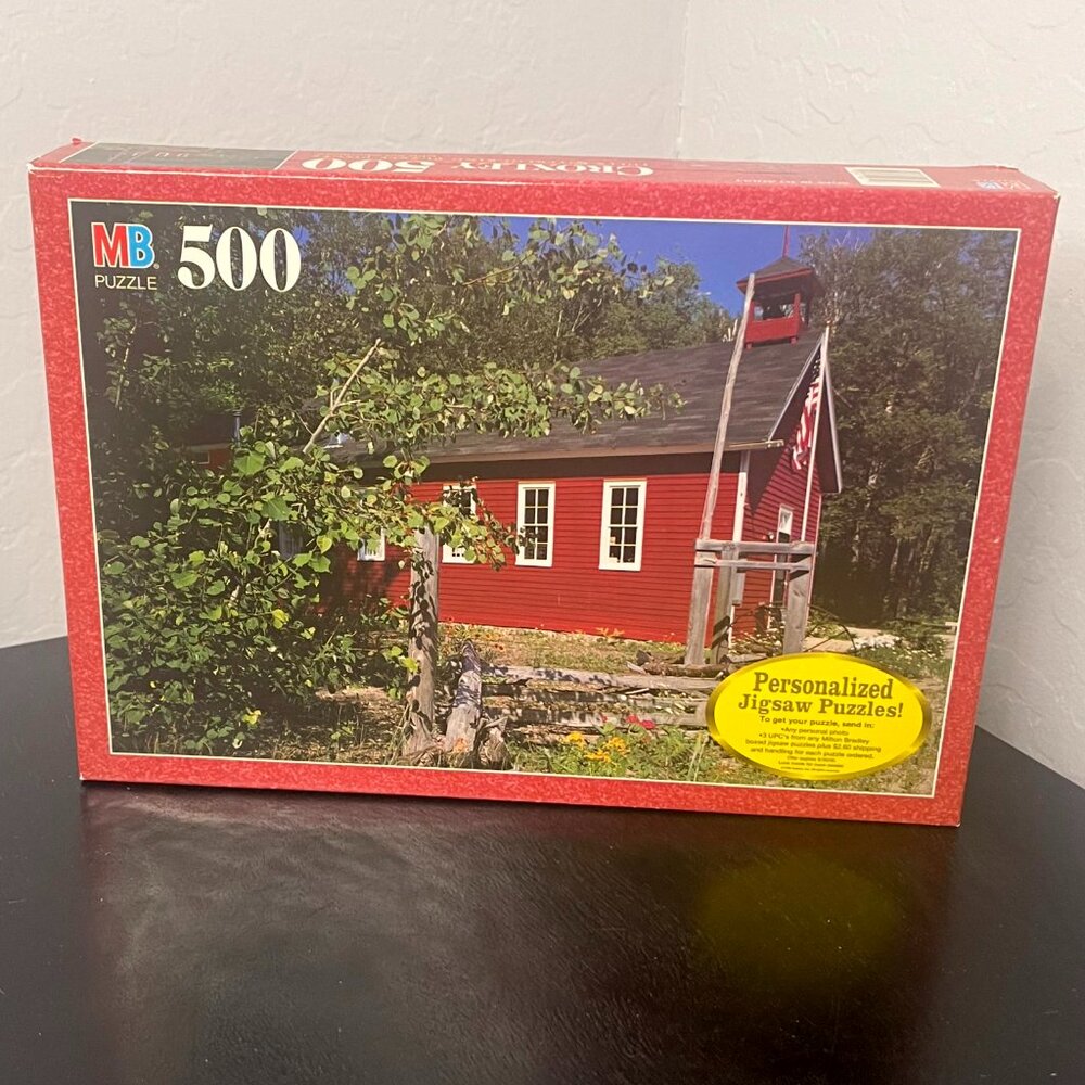 Milton Bradley Vintage 1998 Croxley Little Red School House 500 Piece Puzzle